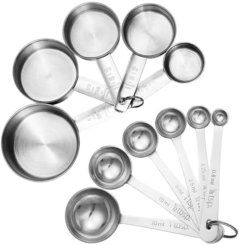 Accmor 11 Piece Stainless Steel Measuring Spoons Cups Set, Premium Stackable Tablespoons Measuring Set for Gift Dry Liquid Ingredients Cooking Baking
