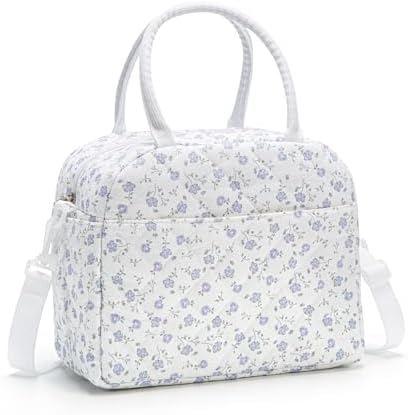 MEXS Lunch Bag for Women Reusable Lunch Box Quilted Puffer Large Capacity Insulated Cooler Tote Bags Work Travel Picnic