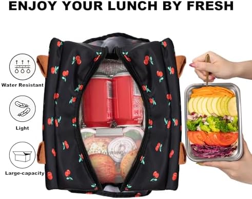Joymee Insulated Lunch Bag for Women Reusable Leakproof - Cherry