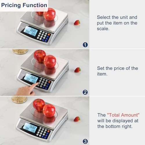 Atogou 66lb Food Scale, Commercial Kitchen Scale with Price Computing