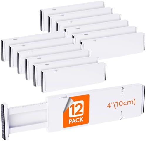 Lifewit 4" High Upgrade Drawer Divider, Adjustable Drawer Organizer Clothes