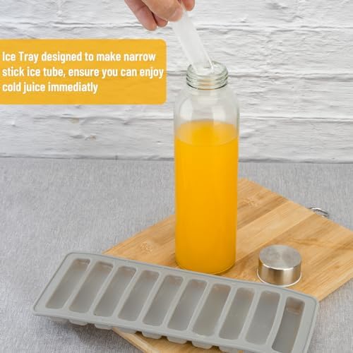 Zukro 18 oz Glass Water Bottles with Stainless Steel Lids, 100% Leak Proof