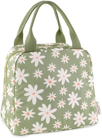 Steel Mill & Co. Insulated Lunch Tote Bag for Women, Daisy Floral Green
