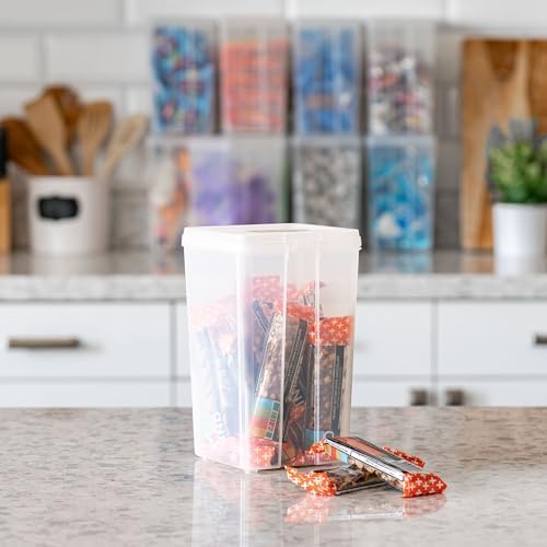 IRIS USA Flip Top Storage Containers |Made in USA| Medium (6-Pack) - Clear