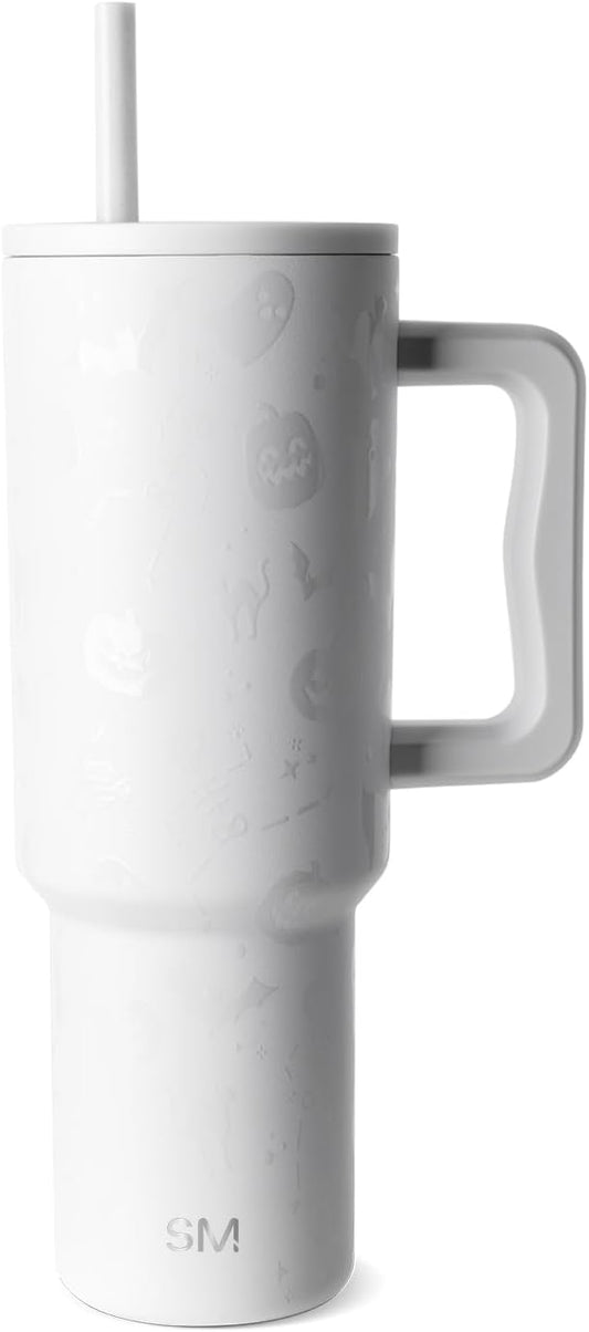 Simple Modern Halloween 40 oz Trek Tumbler with Handle and Straw Lid | Cup Holder Friendly Insulated Stainless Steel Travel Mug | Spooky Mix