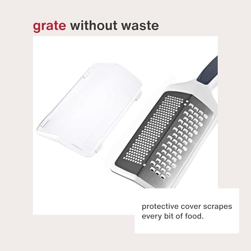 Zyliss SmoothGlide Dual Grater – Handheld with Stainless Steel Blades & Ergonomic Handle – Dual-Sided Medium & Coarse Grater for Cheese, Vegetables, Chocolate & More with Protective Cover