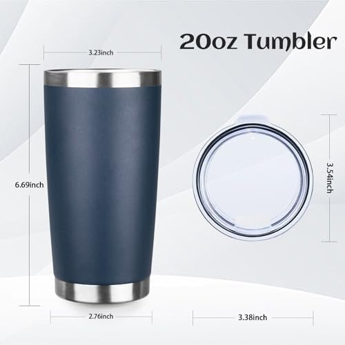 StarSpeed 6 Pack 20oz Stainless Steel Travel Coffee Tumbler,Navy Blue