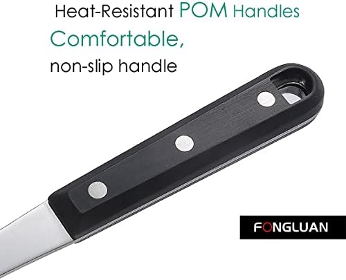 Stainless Steel Cooking Slotted Turner With Heat-resistant BPA-free nylon head Safe for Non-Stick Cookware POM Handles Heavy Duty Kitchen Spatulas For Serving