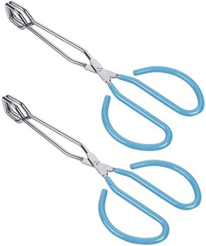 10-Inch Stainless Steel Scissor Tongs, MSY BIGSUNNY Kitchen Food Tongs with Non-slip, Comfort-Grip Handle, Heavy Duty Cooking Tongs - 2 Pack, (Blue)