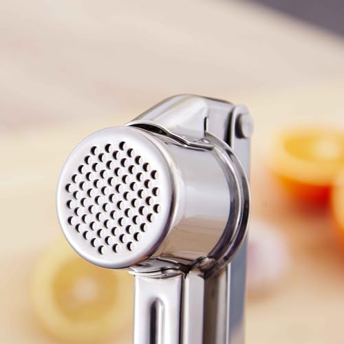 Garlic Press Stainless Steel - Premium Professional Grade Garlic Mincer, Crusher & Peeler Set - Easy Clean, Dishwasher Safe & Rust-proof (B)