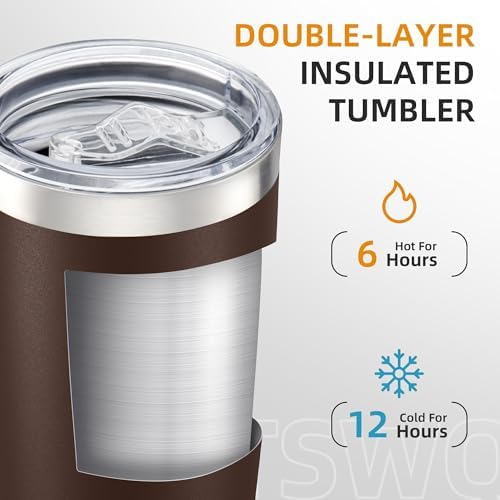 20oz Tumbler Bulk with Lid Stainless Steel Tumblers, 6 Pack