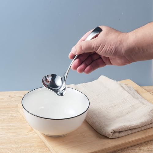 IMEEA 2-Piece Small Ladle Set, 7" Drizzle Spoon with Pour Spout 7.6" Serving Ladle, 18/10 Stainless Steel for Gravy, Sauces & Dressing