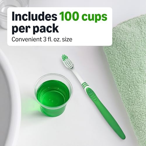 Amazon Basics Mini Disposable Clear Plastic Cups, 3oz, 100 Count
