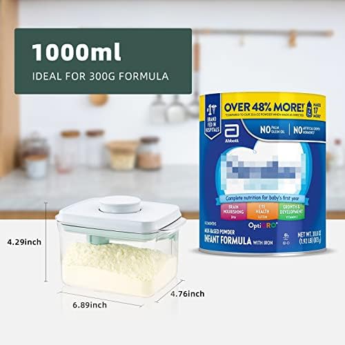 Baby Formula Container, 14oz Airtight Milk Powder Dispenser with Pop Lid