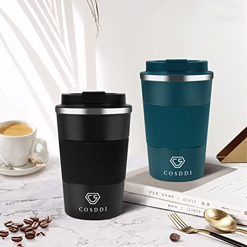 CS COSDDI 12 oz Coffee mug - Stainless Steel Coffee Cup with Leakproof Lid