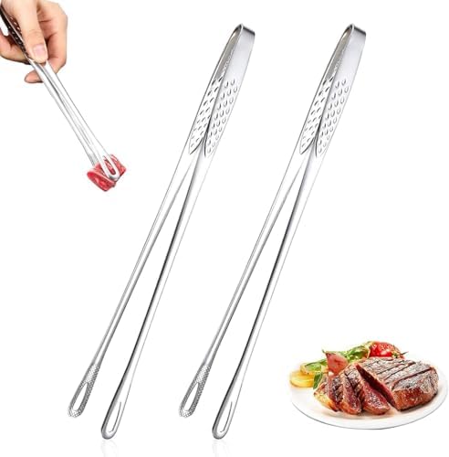 Stainless Steel Grill Tongs, 2025 New Kitchen Tweezers for Cooking, Korean and Japanese BBQ Stainless Steel Grill Tongs, Portable Kitchenware for Home Outdoor BBQ (1pcs, 11.5in)