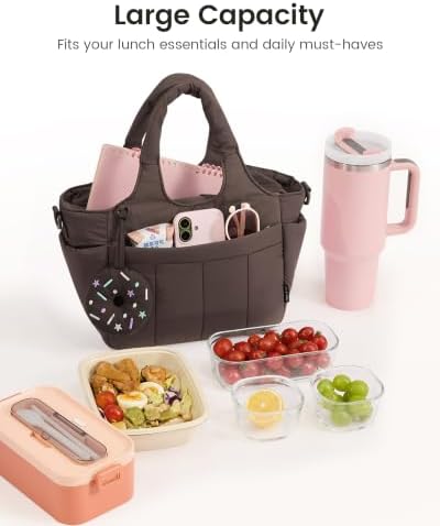 LOVEVOOK Cute Lunch Bag for Women, Insulated Lunch Box for Work