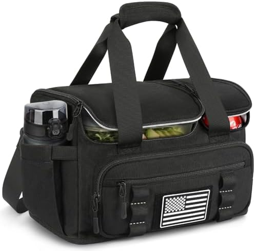 Lunch Box for Men, 15L Insulated Lunch Bag with Hot/Cold Compartment