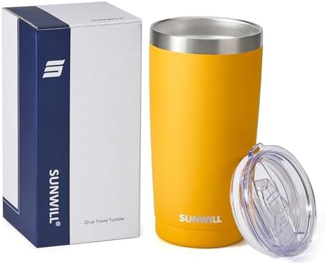 SUNWILL Coffee Tumbler, 20 oz Insulated Travel Mug Stainless Steel