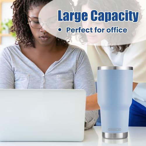 D·S 30oz Blue Tumbler Double Wall Vacuum Insulated Travel Coffee Mug