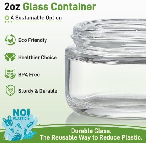 NETANY 2oz Glass Salad Dressing Containers, 6-Pack Small Sauce Containers with Lids and Mini Condiment Cups Containers,To Go Glass Jars for Meal Prep Lunch box