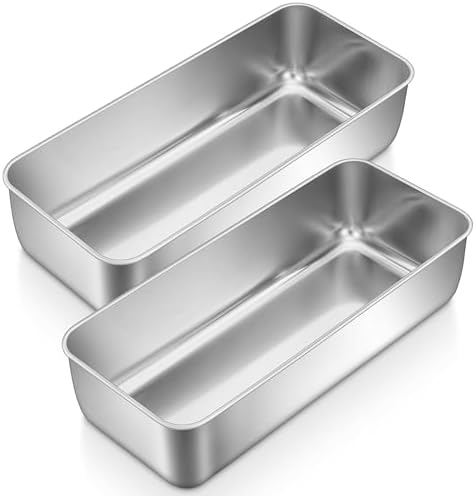 P&P CHEF Bread Loaf Pan, Stainless Steel Large Loaf Pans for Baking, 2Pcs