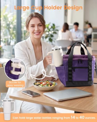 LOVEVOOK Insulated Lunch Bag for Women men, Large Leakproof Adult Lunch Box