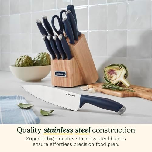 Cuisinart C77SSN-12P Color Pro Collection 12 Piece Knife Block Set, Navy