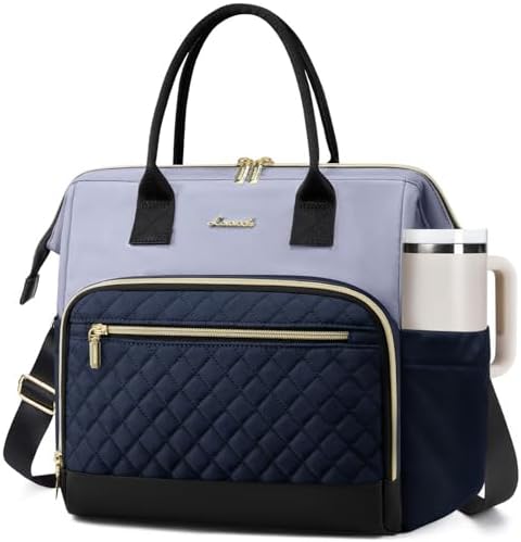 LOVEVOOK Lunch Bag Women, Insulated Lunch Box for Women with Cup Holder