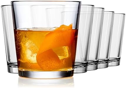 Libbey Bar Essentials Double Old Fashioned Glasses, 12 oz, Clear Restaurant Quality Drinking Glasses Set of 6, Modern Rocks Glass Set for Everyday Use