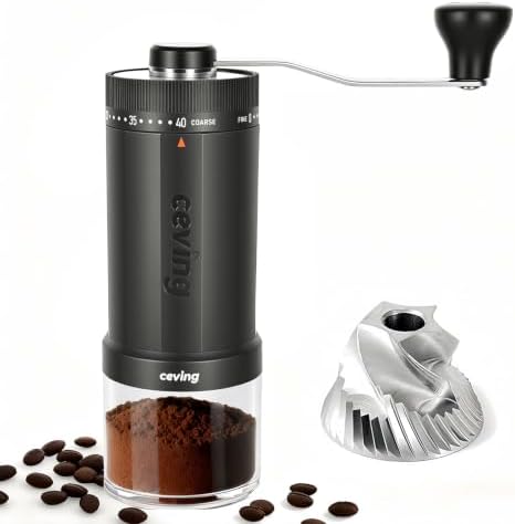 CEVING World's First 60g Large Capacity Manual Coffee Grinder, Gray