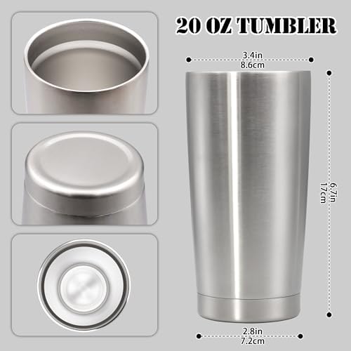 20 oz Tumbler Insulated Tumblers Stainless Steel Coffee Mug,SS 6PCS