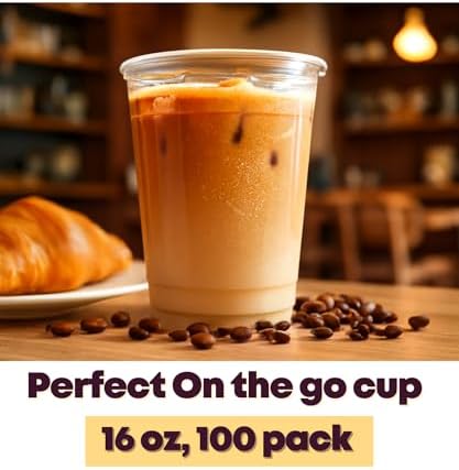 Aatriet 100 Pack 16 oz Clear Plastic Cups, 16oz Clear Disposable Punch Cups Wine Glasses, Sturdy Recylable Small Drinking Cup for Wedding Party, Cocktail Cup, Plastic Tumblers for Cold Drinks