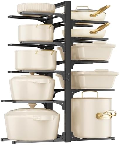 MUDEELA 10-Tier Pots and Pans Organizer under Cabinet, 23.62" H Heavy Duty