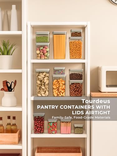 Airtight Food Storage Containers, 4-Piece Set, 1.3-3.5 Qt, Pop-Top Lids