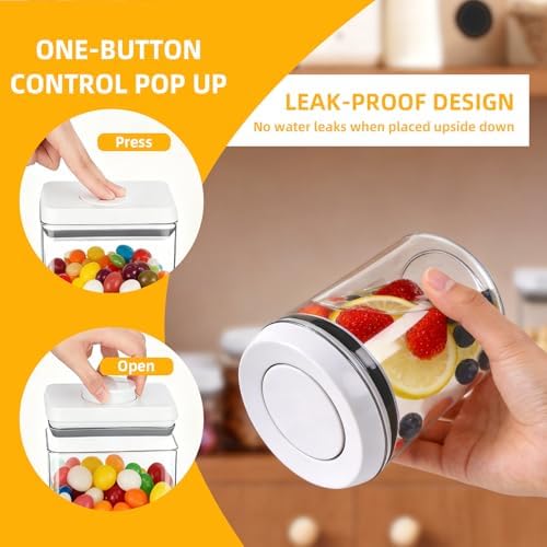 Pop Push Button Airtight Food Storage Containers 12 Pack