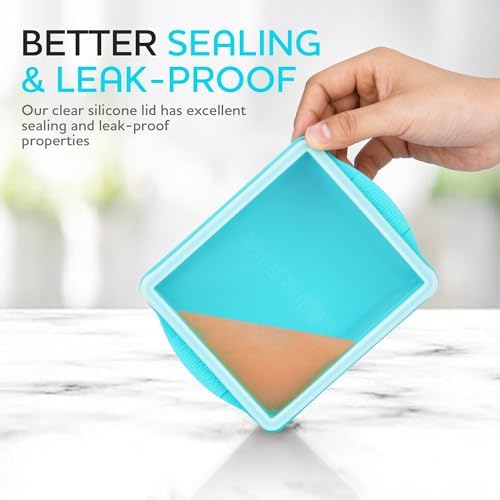 Xomoo 2 Cup Silicone Freezer Trays with Lids, Silicone Soup Freezer Molds - Leakproof, BPA-Free, Stackable, Microwave & Dishwasher Safe, Perfect for Soups, Sauces, Meal Prep, and Baked Goods - 4 Pack