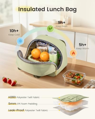 LOVEVOOK Insulated Lunch Bag for Women Men, Cute Fit and Fresh Lunch Box
