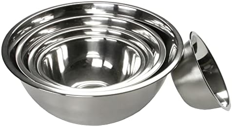 Chef Craft Brushed Mixing Bowl Set, 5 Piece Set, Stainless Steel