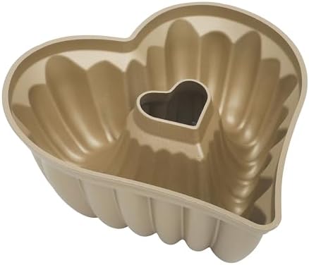Martha Stewart Dunelle 10.75" Heart‑Shaped Cake Mold — Cast Aluminum Nonstick Fluted Cake Pan — Easy Release, Oven‑Safe to 450°F
