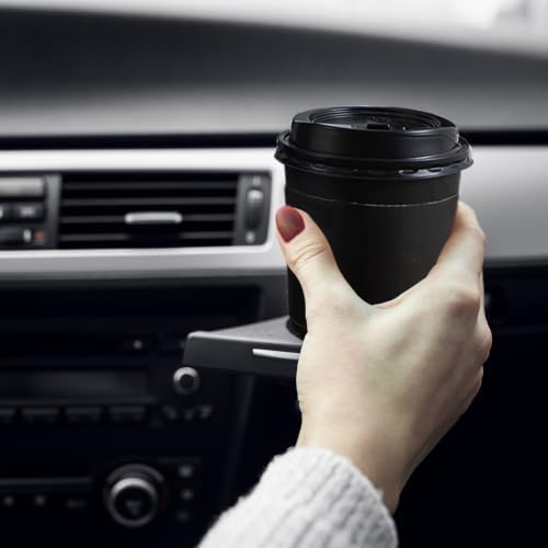 SIUQ 100 Pack 8 oz Disposable Paper Coffee Cups with Lids, Black & Blue