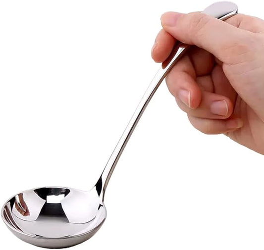 7.9-Inch Silver Small Ladle,Pack of 2,Premium 18/10 Stainless Steel,Ideal for Serving Gravy,Sauce,Soup