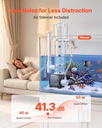 VEVOR Protein Skimmer for 20-30 Gal Saltwater Aquarium Hang On with DC Pump, Protein Skimmer with DC Pinwheel Pump, Adjustable Control, for 20-30 Gallon Small Saltwater Aquariums & Reef Tank Fish Tank