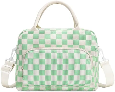 GASSDA Lunch Box for Women Insulated Lunch Bag Women Adult Cute Lunch Bags Reusable Lunchbox Cooler Tote Bag for Work Picnic (Green Plaid)