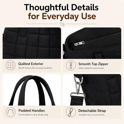 CAMTOP Lunch Box for Women Men Insulated Lunch Bag Lunch Tote Bag Leakproof Thermal Cooler Large Capacity for Travel Work School Picnic (Black Check, Medium)