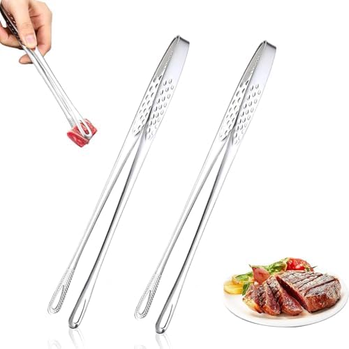 Stainless Steel Grill Tongs, 2025 New Kitchen Tweezers for Cooking, Korean and Japanese BBQ Stainless Steel Grill Tongs, Portable Kitchenware for Home Outdoor BBQ (1pcs, 9.5in)