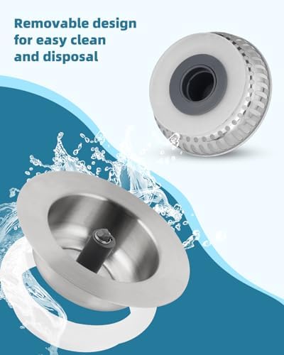 All Metal Sink Drain Strainer for Kitchen Sink, 2PACK Universal Fit