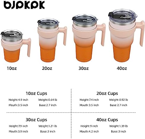 BJPKPK 30 oz Tumbler with Handle & Straw, Insulated Stainless Steel Mug