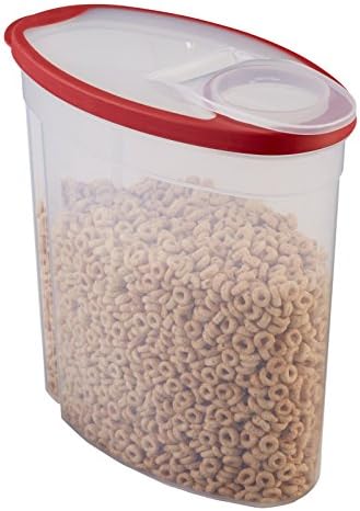 Rubbermaid Flex and Seal Cereal Keeper, 1.5 Gallon, BPA-Free, Clear with Red Lid, Airtight