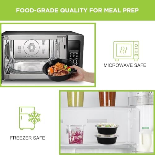 WGCC Meal Prep Containers, 50Pack 16oz Round To Go Bowls with Lids